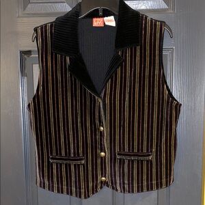 Vintage Liz & Co Liz Claiborne Multicolor Striped Vest